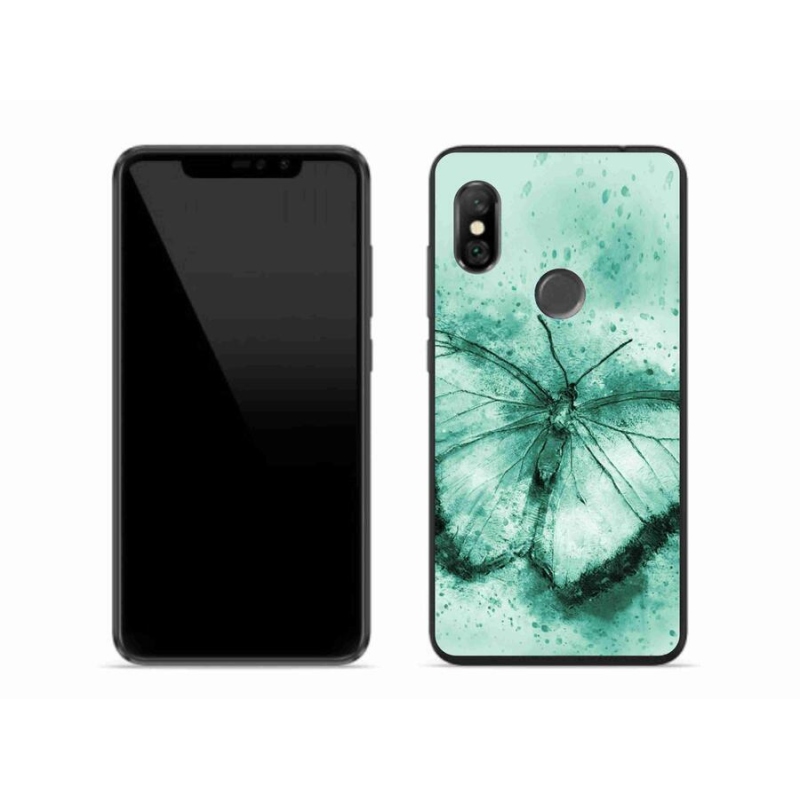 Gél tok mmCase a Xiaomi Redmi Note 6 Pro készülékhez - zöld pillangó