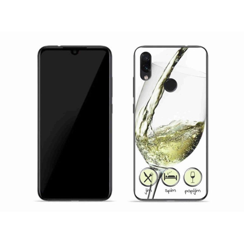 Gél tok mmCase a Xiaomi Redmi Note 7-hez - borospohár fehér