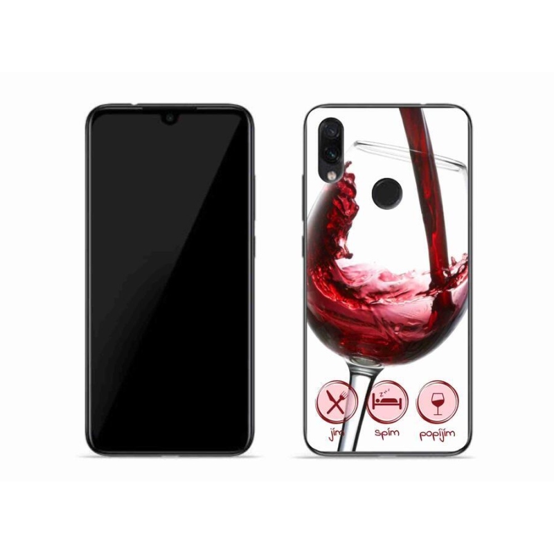 Gél tok mmCase a Xiaomi Redmi Note 7-hez - borospohár piros