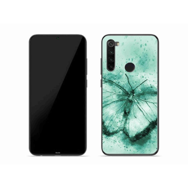 Gél tok mmCase a Xiaomi Redmi Note 8-hoz - zöld pillangó