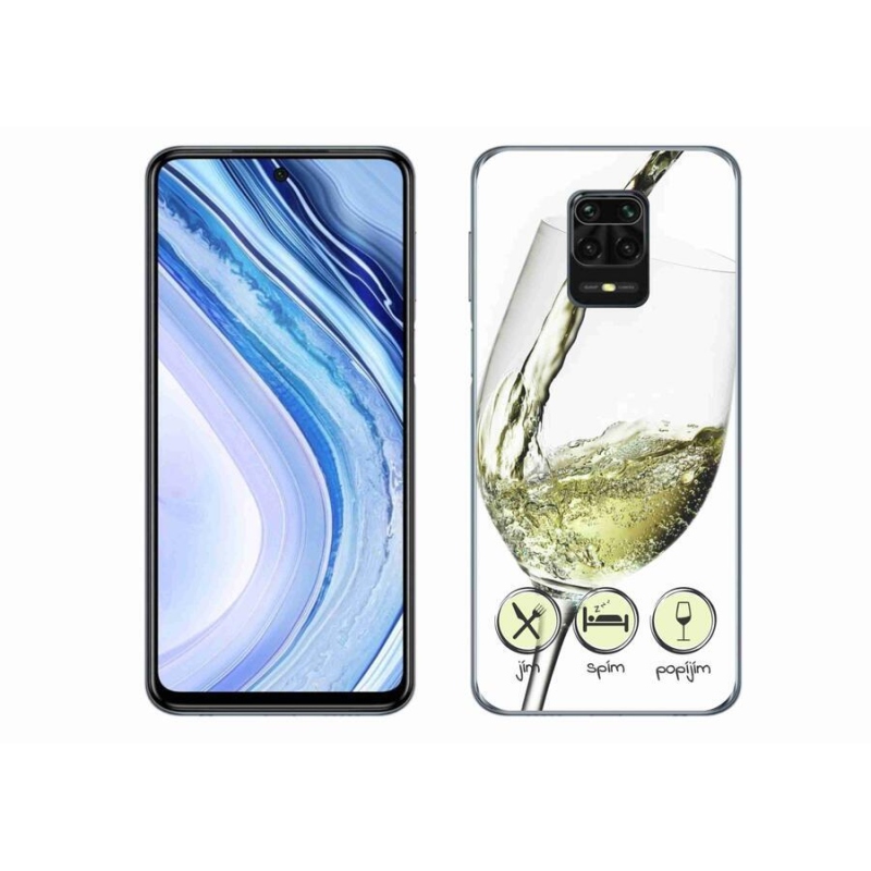 Gél tok mmCase a Xiaomi Redmi Note 9 Pro készülékhez - borospohár fehér