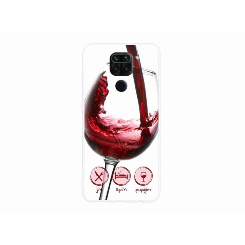 Gél tok mmCase a Xiaomi Redmi Note 9-hez - borospohár piros