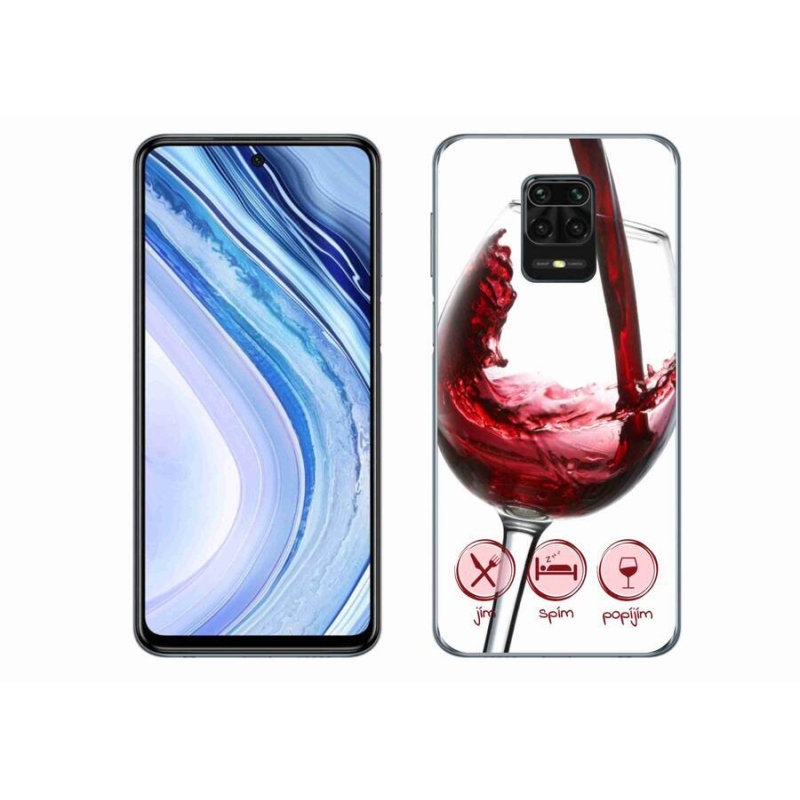 Gél tok mmCase a Xiaomi Redmi Note 9S-hez - borospohár piros
