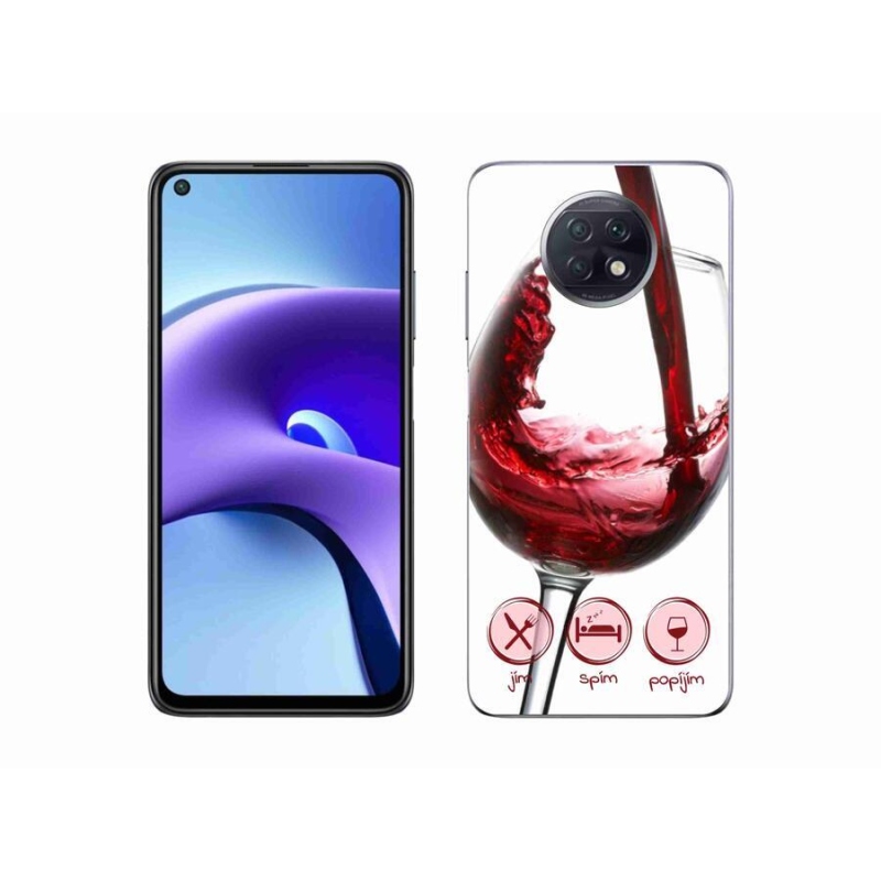 Gél tok mmCase a Xiaomi Redmi Note 9T 5G-hez - borospohár piros