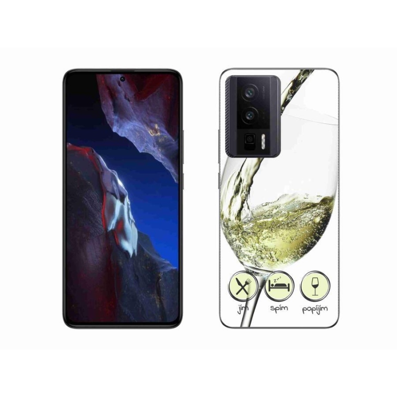 Gél tok mmCase a Xiaomi Poco F5 Pro készülékhez - borospohár fehér