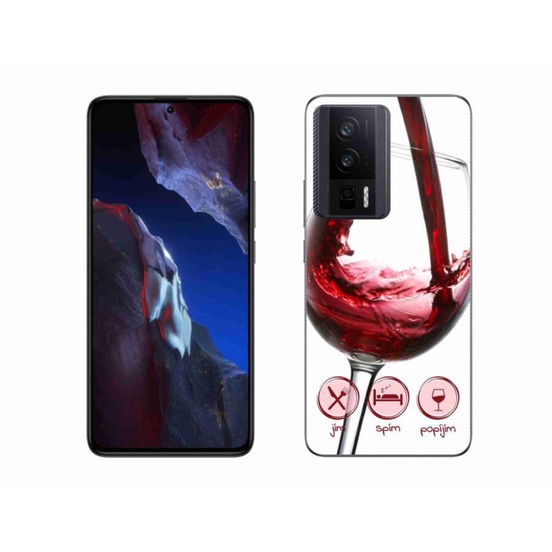 Gél tok mmCase a Xiaomi Poco F5 Pro készülékhez - borospohár piros