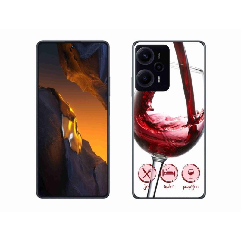 Gél tok mmCase a Xiaomi Poco F5 készülékhez - borospohár piros