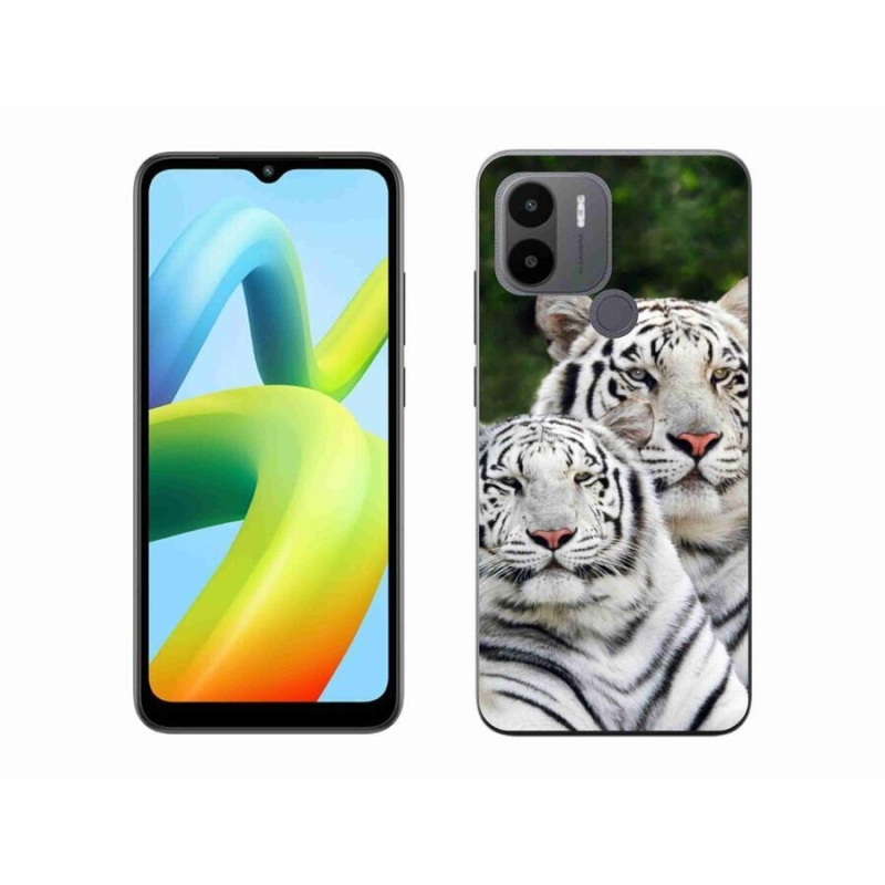 Gél tok mmCase a Xiaomi Redmi A1+/A2+ készülékhez - fehér tigrisek