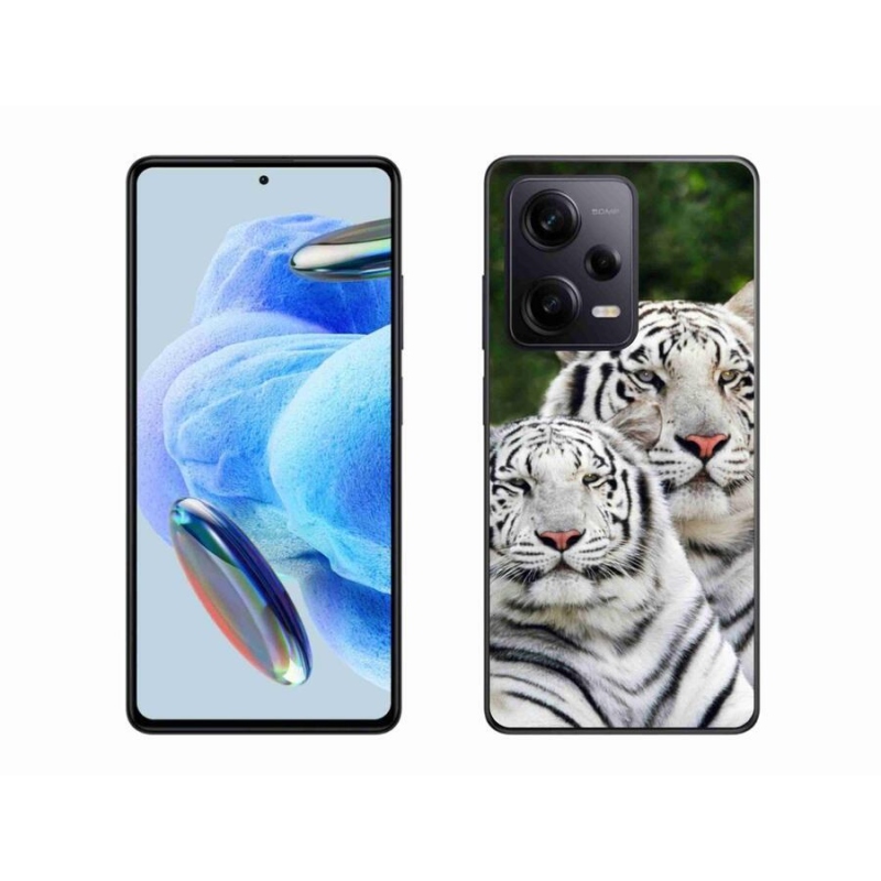 Gél tok mmCase a Xiaomi Redmi Note 12 Pro+ 5G számára - fehér tigrisek
