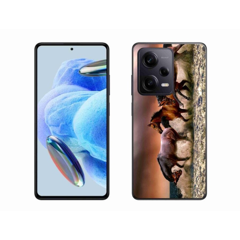 Gél tok mmCase a Xiaomi Redmi Note 12 Pro+ 5G számára - lovak 1
