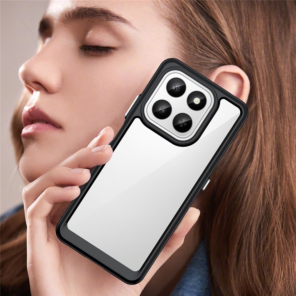 Gél tok fix hátlappal Honor 400 Smart 5G/4G/Honor X7d készülékhez - fekete