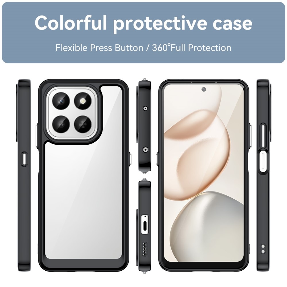 Gél tok fix hátlappal Honor 400 Smart 5G/4G/Honor X7d készülékhez - fekete