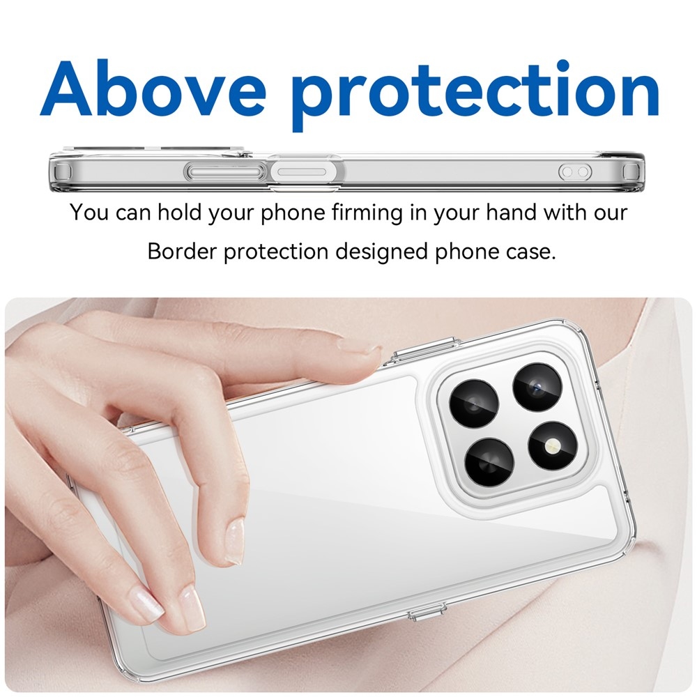 Gél tok fix hátlappal a Honor 400 Smart 5G/4G/Honor X7d készülékhez - átlátszó