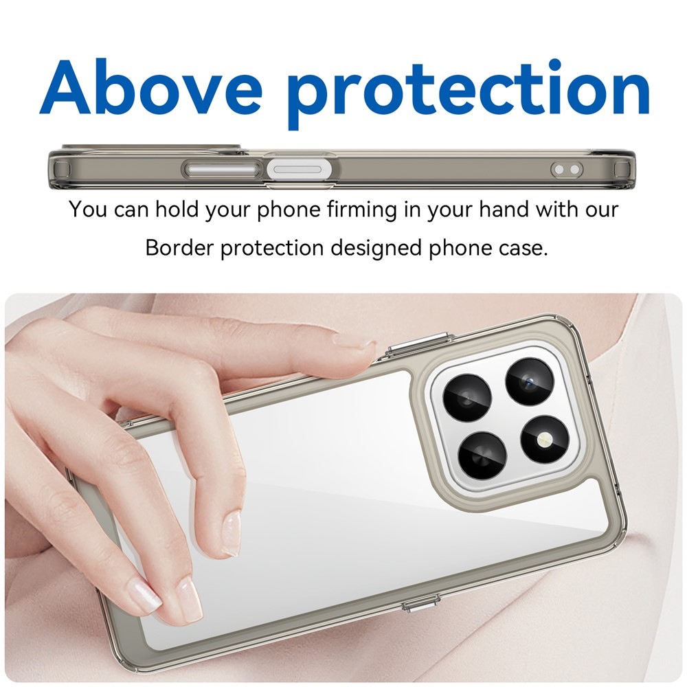 Gél tok fix hátlappal Honor 400 Smart 5G/4G/Honor X7d készülékhez - szürke