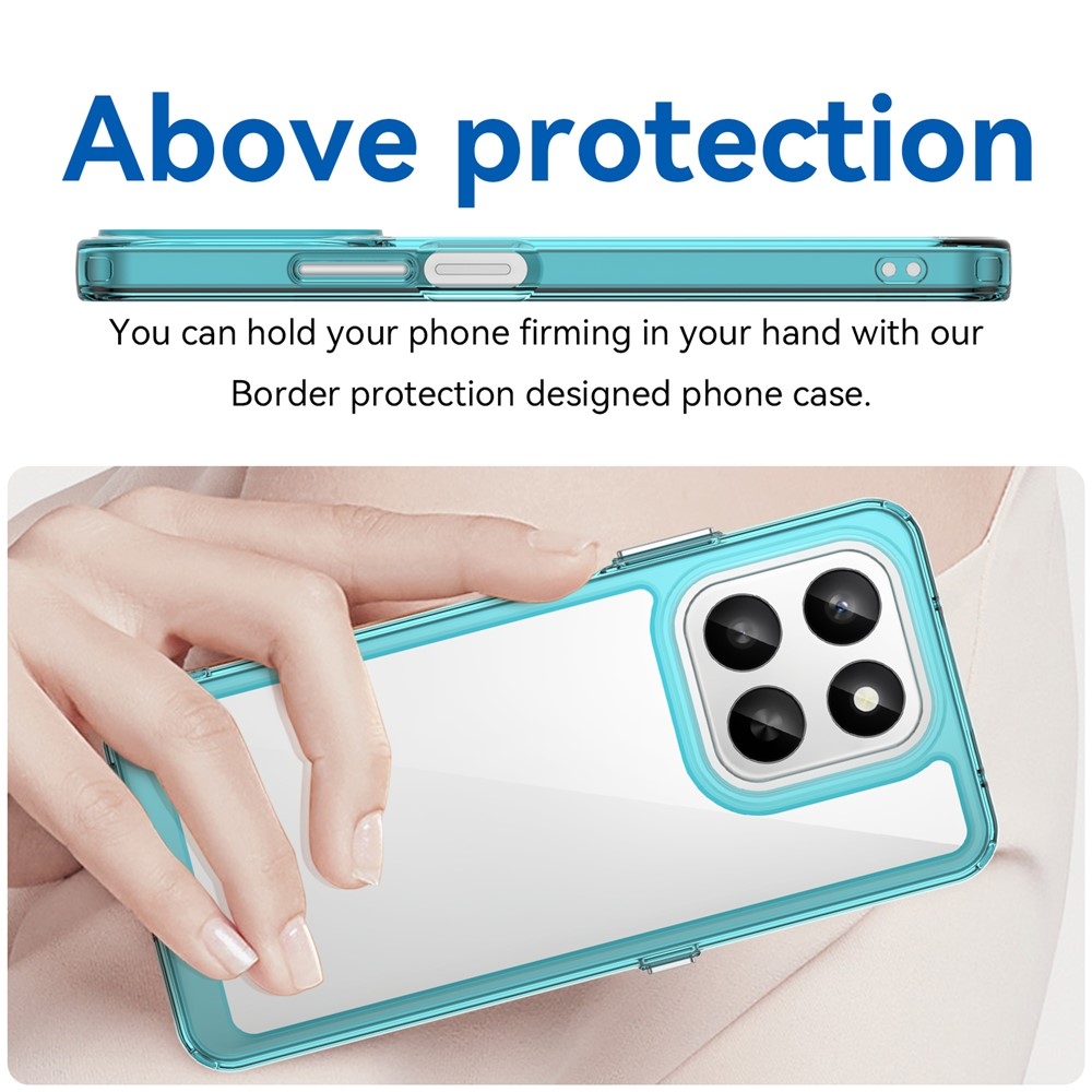 Gél tok fix hátlappal a Honor 400 Smart 5G/4G/Honor X7d készülékhez - világoskék színben