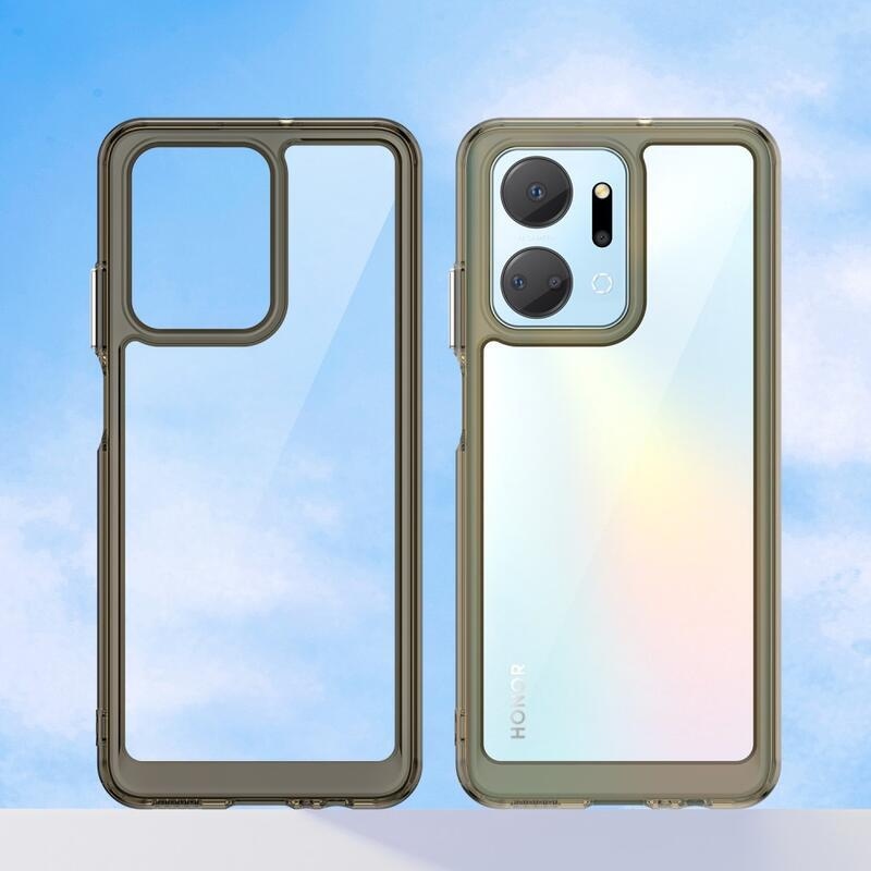 Gél tok fix hátlappal Honor X7a készülékhez - szürke