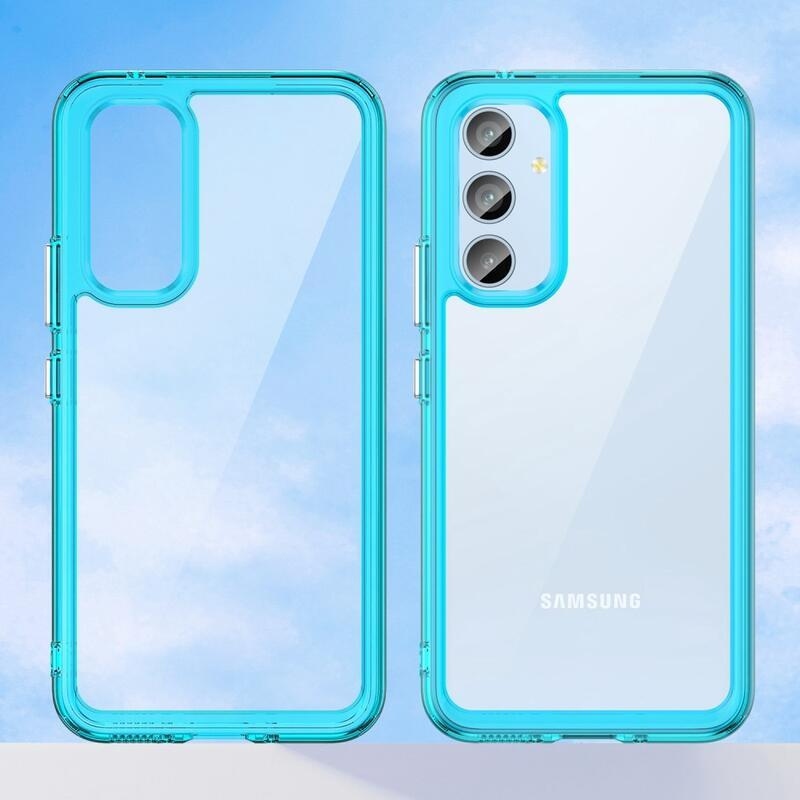 Gél tok kemény hátlappal Samsung Galaxy A54 5G készülékhez - világoskék színben