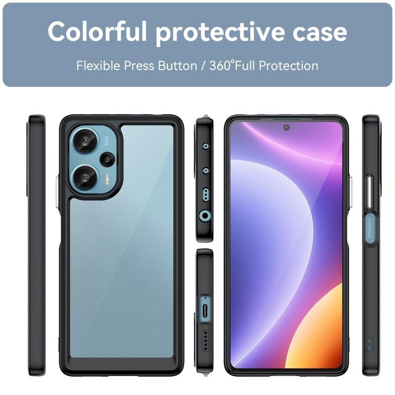 Gél tok fix hátlappal Xiaomi Poco F5 készülékhez - fekete