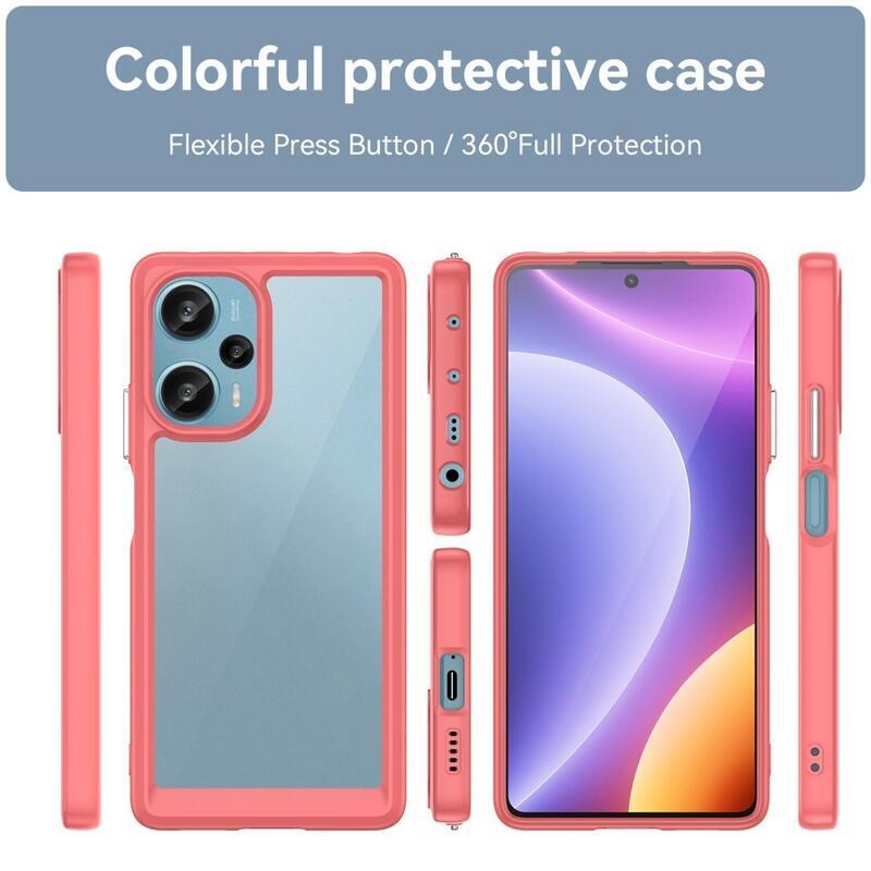 Gél tok fix hátlappal Xiaomi Poco F5 készülékhez - piros