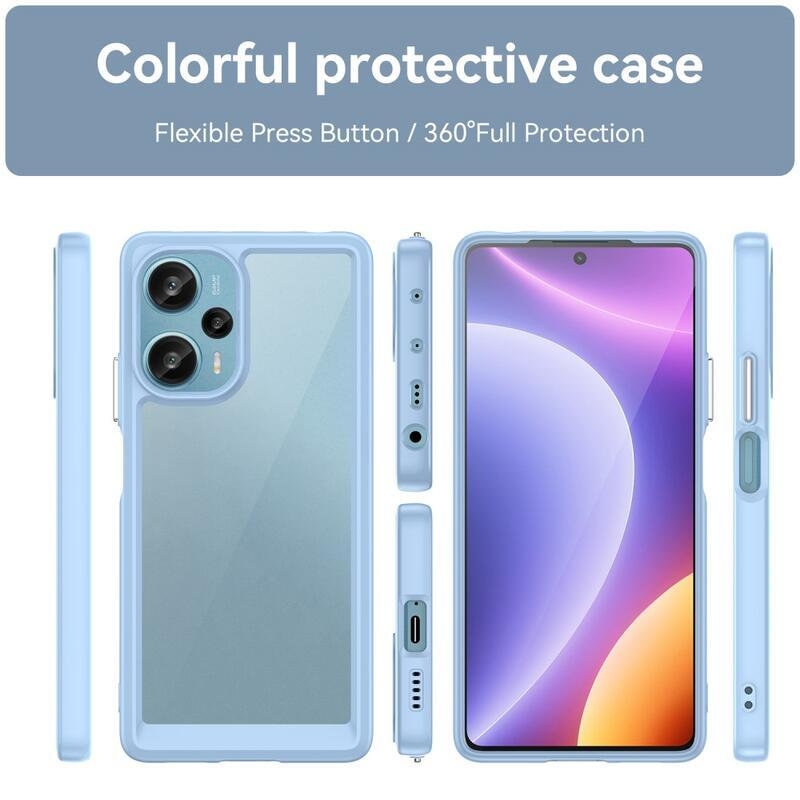 Gél tok fix hátlappal Xiaomi Poco F5 készülékhez - kék