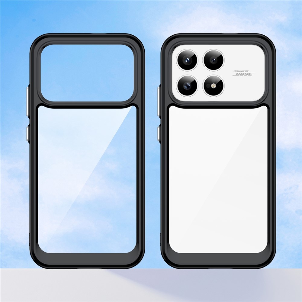 Gél tok rögzített hátlappal a Xiaomi Poco F8 Pro 5G számára - fekete