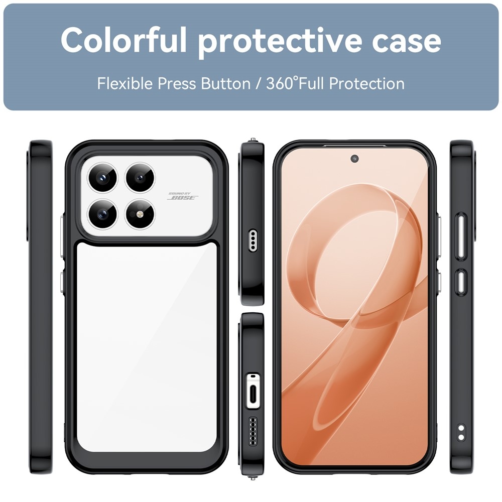 Gél tok rögzített hátlappal a Xiaomi Poco F8 Pro 5G számára - fekete