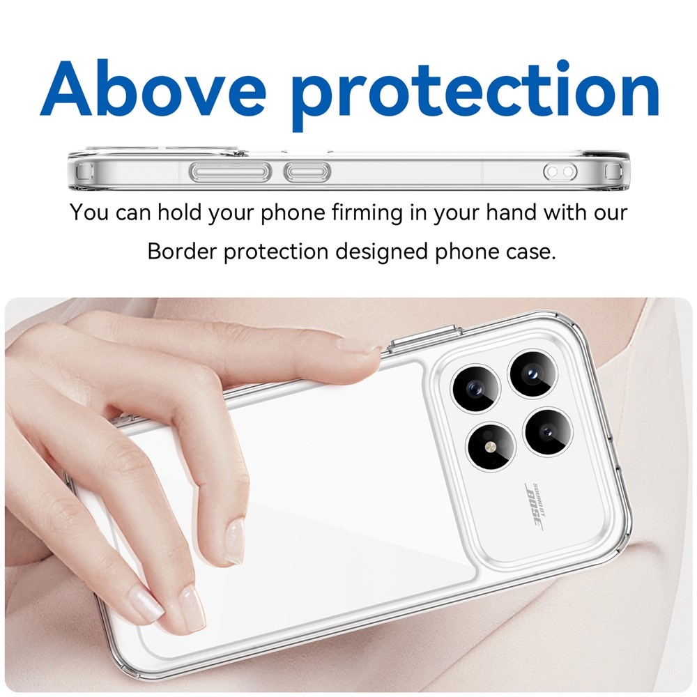 Gél tok kemény hátlappal a Xiaomi Poco F8 Pro 5G számára - átlátszó