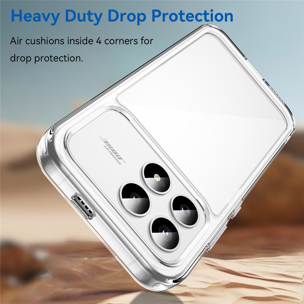 Gél tok kemény hátlappal a Xiaomi Poco F8 Pro 5G számára - átlátszó