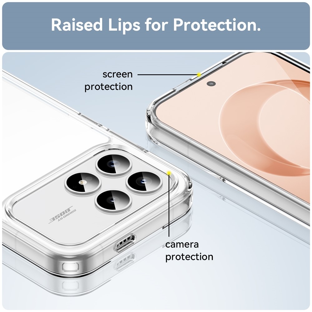 Gél tok kemény hátlappal a Xiaomi Poco F8 Pro 5G számára - átlátszó