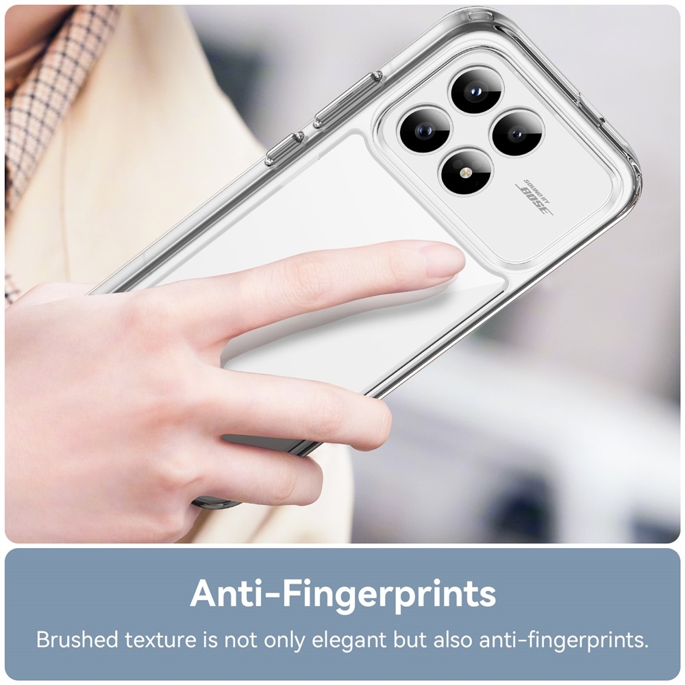 Gél tok kemény hátlappal a Xiaomi Poco F8 Pro 5G számára - átlátszó