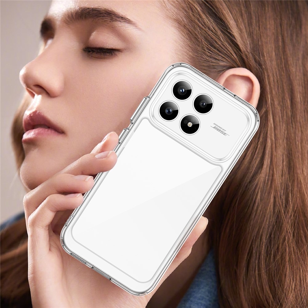 Gél tok kemény hátlappal a Xiaomi Poco F8 Pro 5G számára - átlátszó