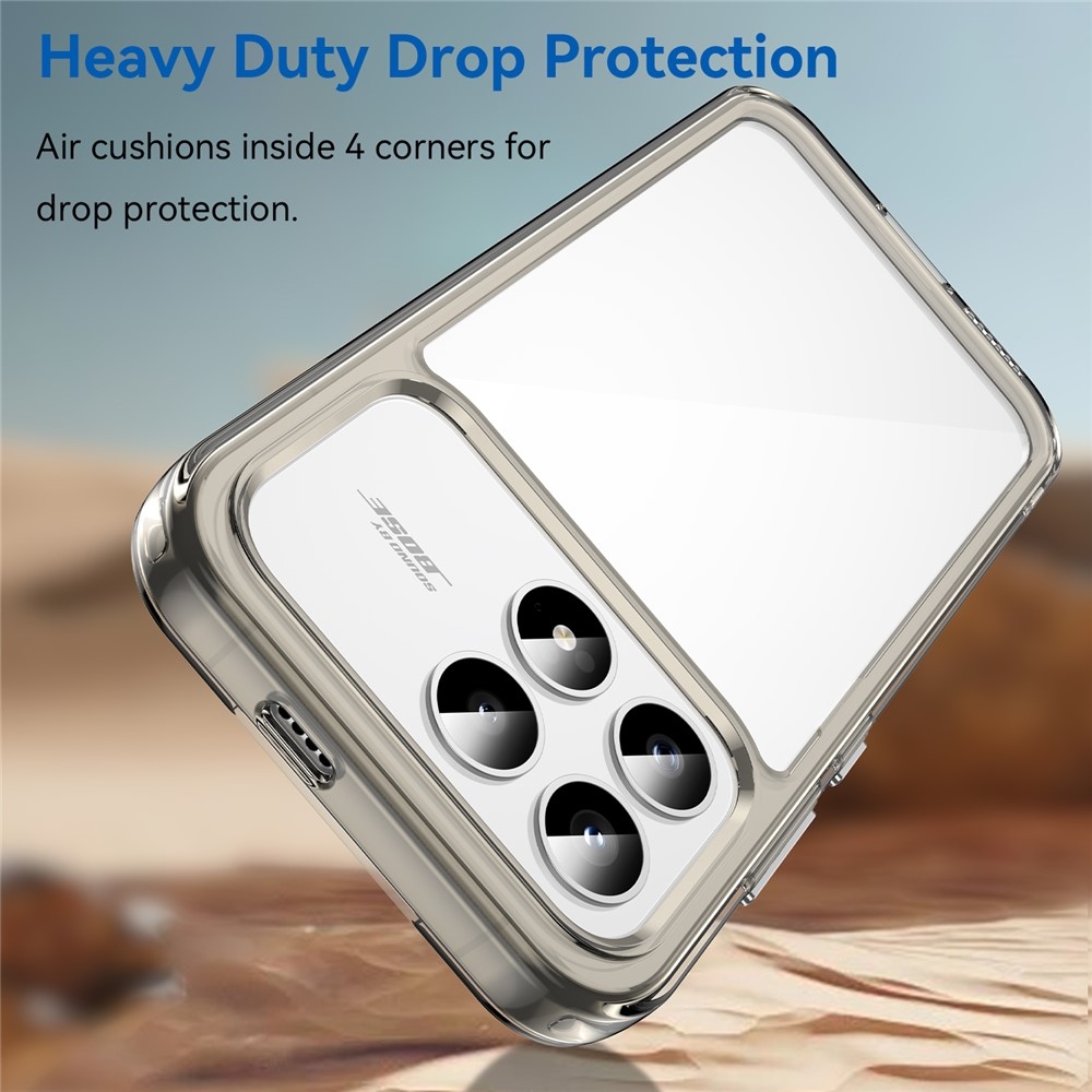 Gél tok fix hátlappal a Xiaomi Poco F8 Pro 5G számára - szürke