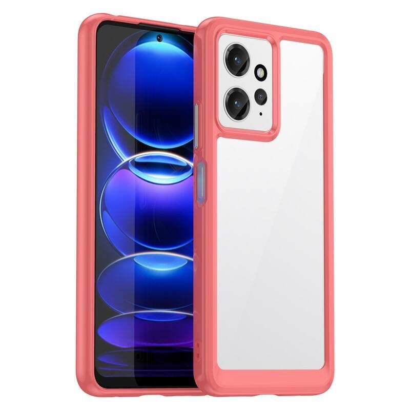 Gél tok kemény hátlappal a Xiaomi Redmi Note 12 4G-re - piros színű