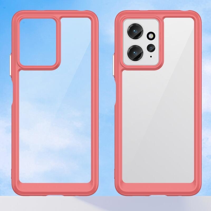 Gél tok kemény hátlappal a Xiaomi Redmi Note 12 4G-re - piros színű