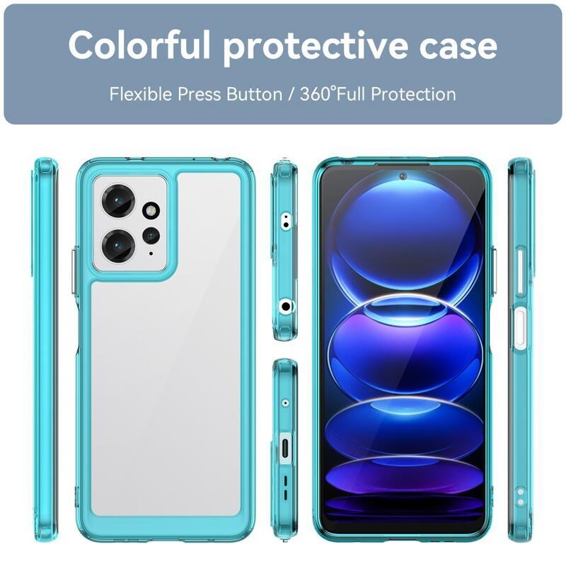Gél tok fix hátlappal Xiaomi Redmi Note 12 4G - világoskék színben
