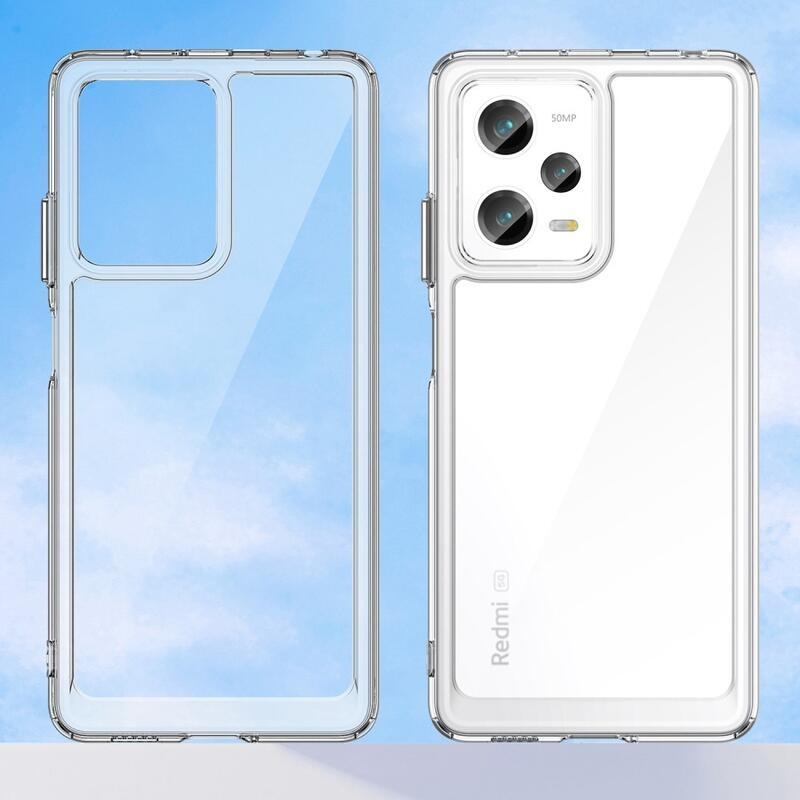 Gél tok kemény hátlappal a Xiaomi Redmi Note 12 Pro 5G/Poco X5 Pro 5G számára - átlátszó