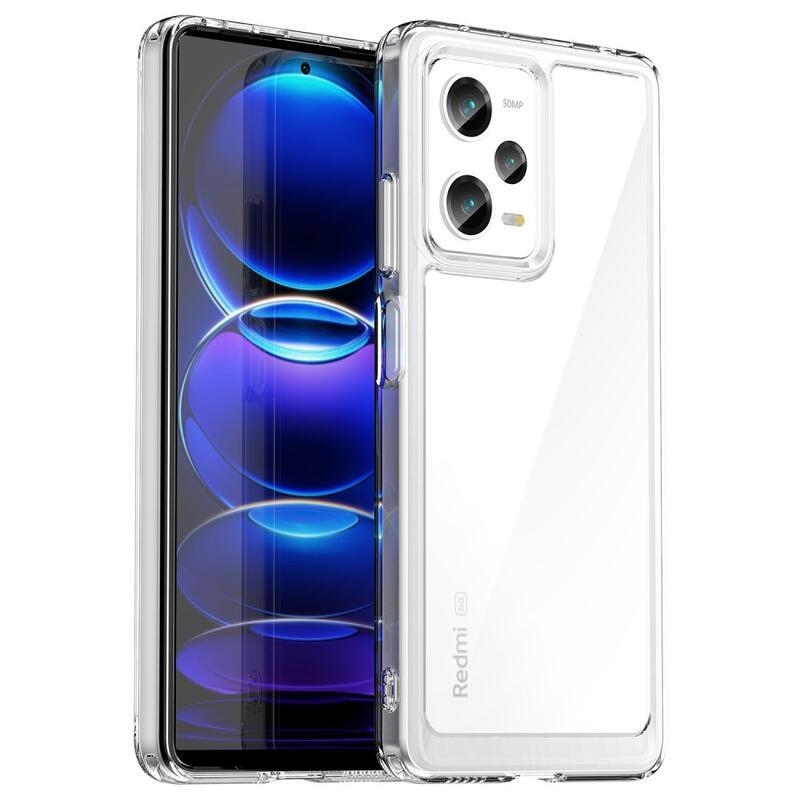 Gél tok kemény hátlappal a Xiaomi Redmi Note 12 Pro 5G/Poco X5 Pro 5G számára - átlátszó