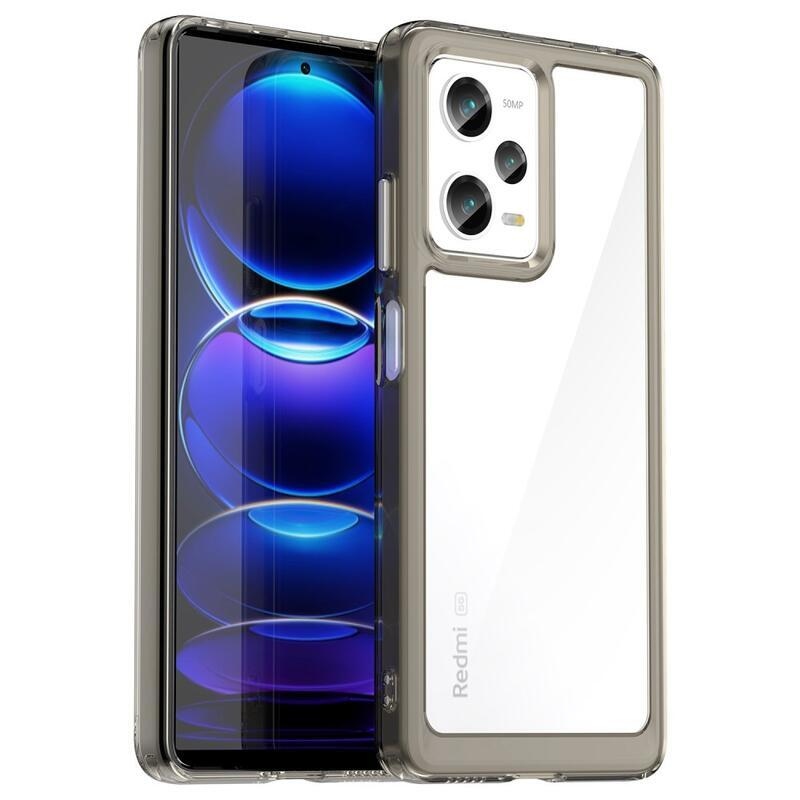 Gél tok kemény hátlappal a Xiaomi Redmi Note 12 Pro 5G/Poco X5 Pro 5G számára - szürke