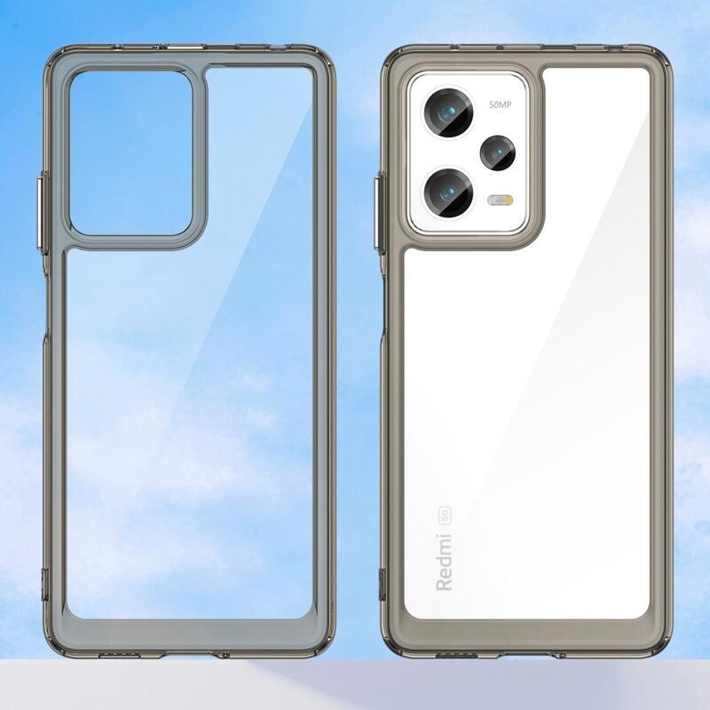 Gél tok kemény hátlappal a Xiaomi Redmi Note 12 Pro 5G/Poco X5 Pro 5G számára - szürke