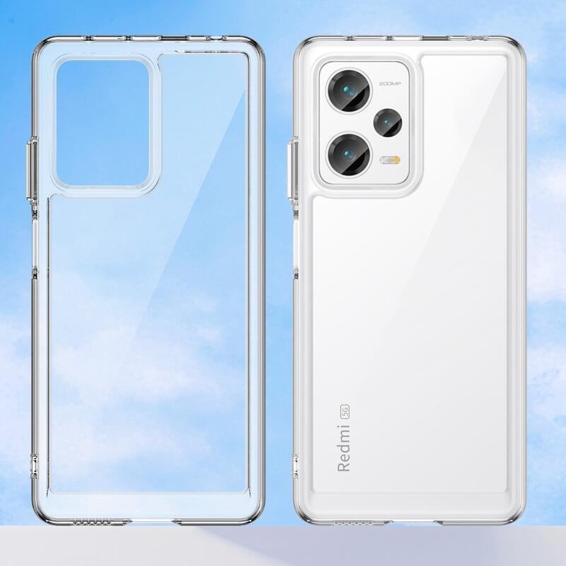 Gél tok kemény hátlappal a Xiaomi Redmi Note 12 Pro+ 5G számára - átlátszó