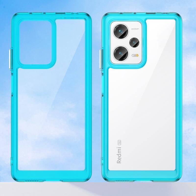 Gél tok kemény hátlappal a Xiaomi Redmi Note 12 Pro+ 5G számára - világoskék színben