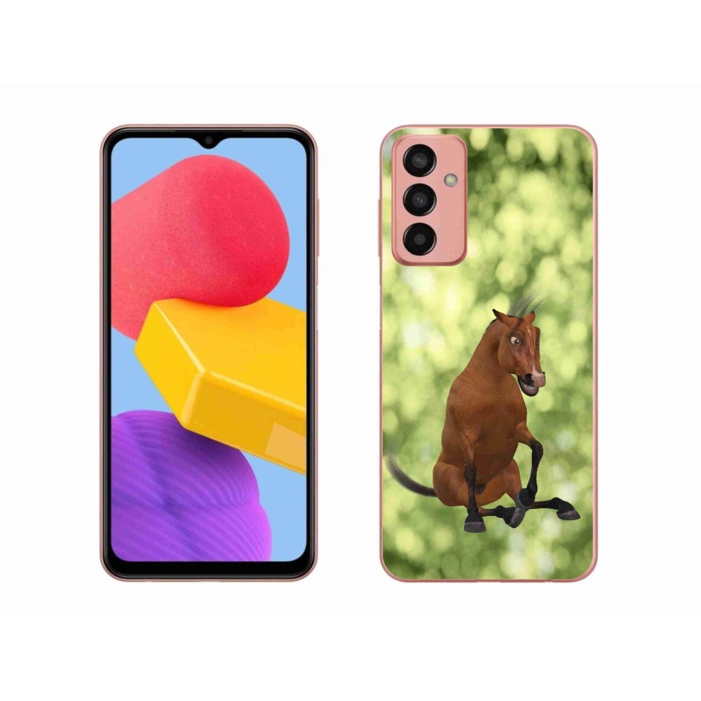 Zselés borítás mmCase Samsung Galaxy M13 - barna rajzfilm ló 1