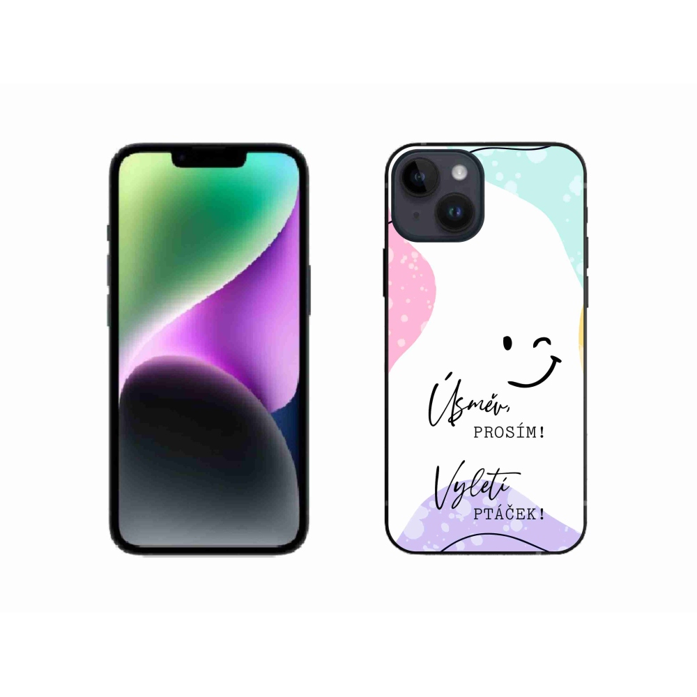 Gél borító mmCase iPhone 14 készülékhez - vicces szöveg 4 fehér háttér