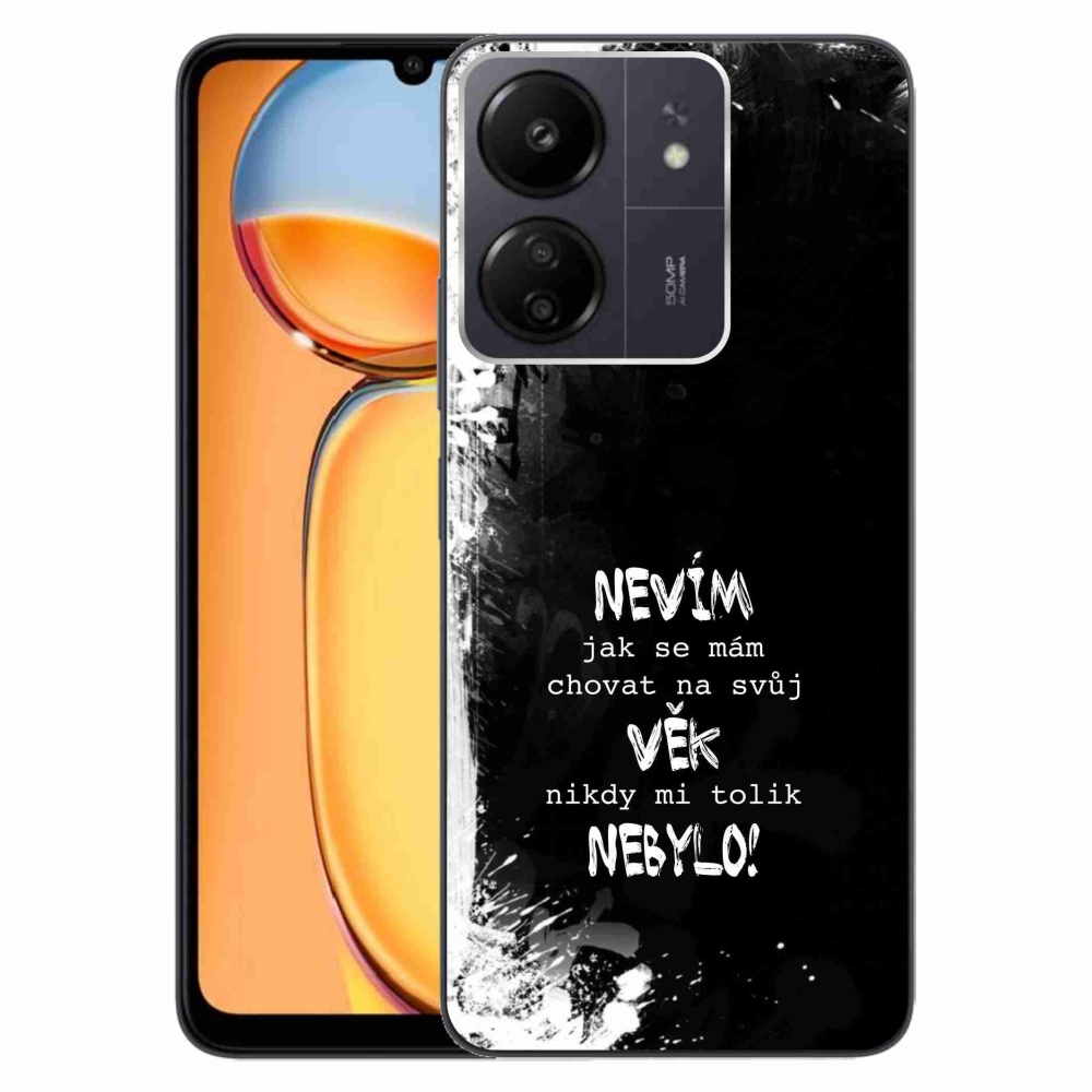 Gél borító mmCase a Xiaomi Poco C65/Redmi 13C számára - vicces szöveg 14 fekete háttérrel