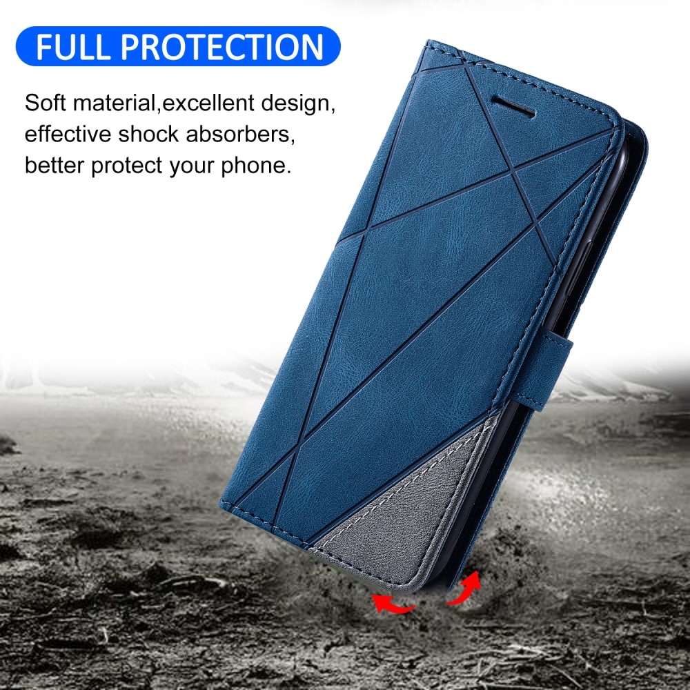 Vonalas könyv tok Xiaomi Redmi Note 14 5G - kék