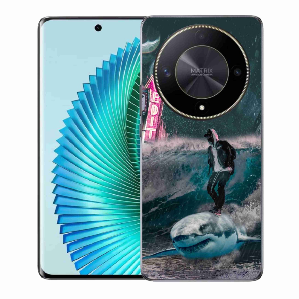 Zselés borítás mmCase a Honor Magic 6 Lite 5G számára - cápa