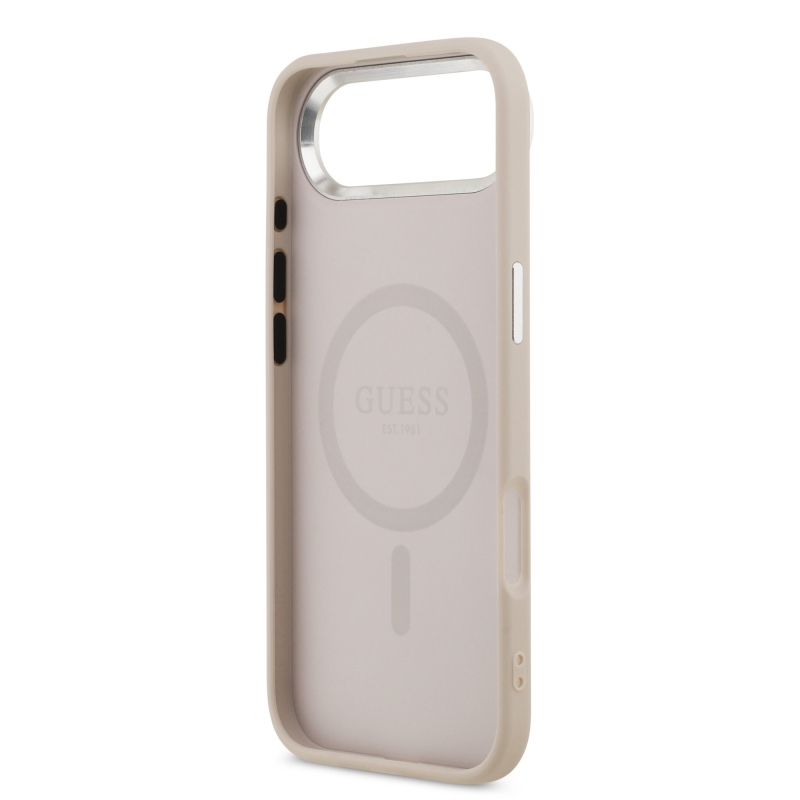 Guess PU bőr háromszög logó MagSafe hátlap iPhone Air rózsaszínhez