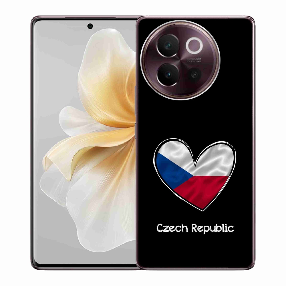 Gél borító mmCase a Vivo V40 Lite 5G-n - szív zászló fekete háttérrel