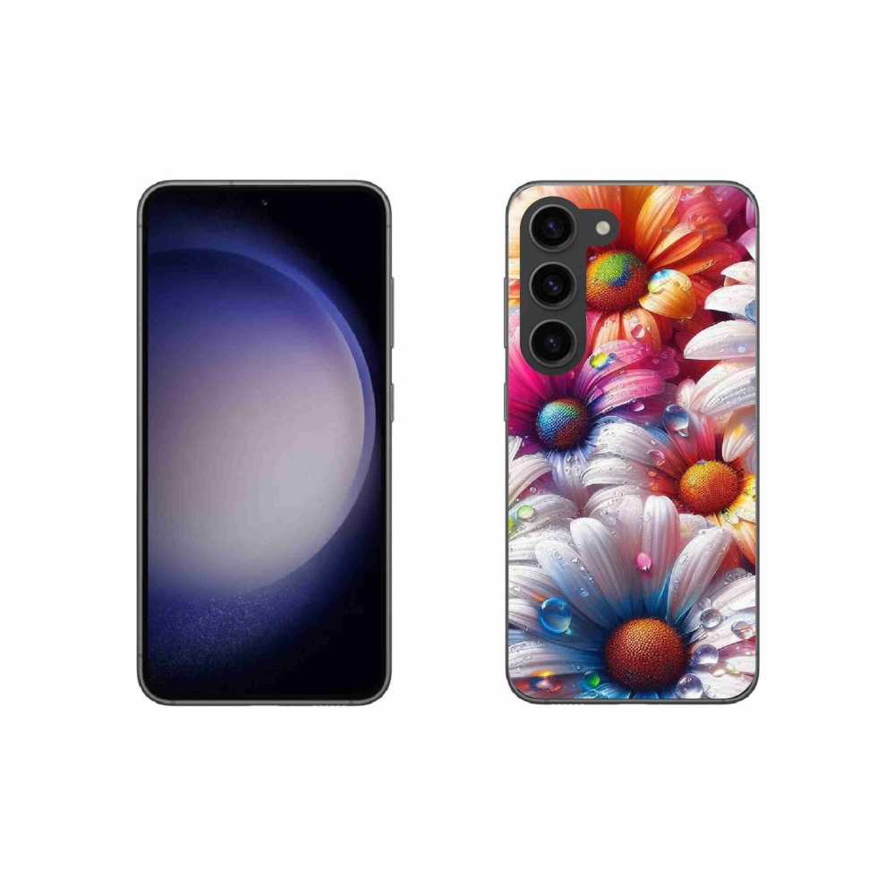 Zselés borítás mmCase Samsung Galaxy S23 5G - színes margarétákhoz