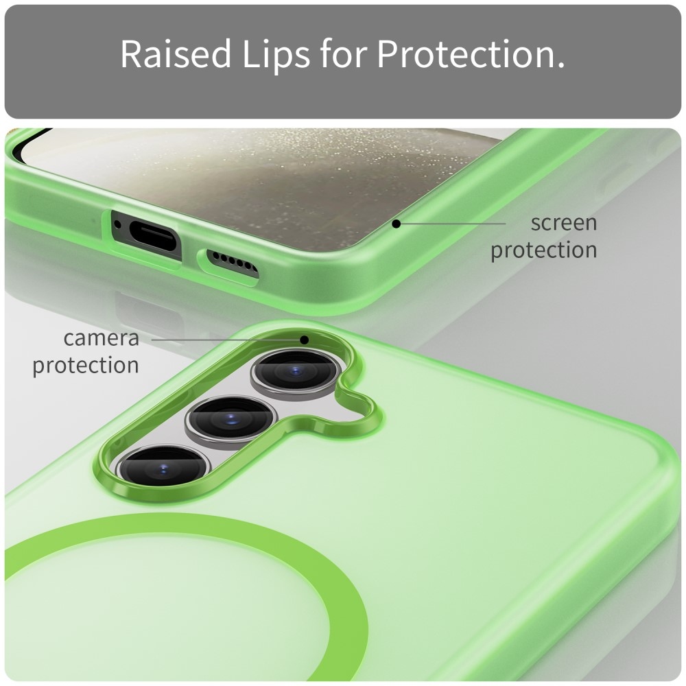 Frost zselés tok MagSafe támogatással Samsung Galaxy S24+/S25+ készülékhez - zöld színű